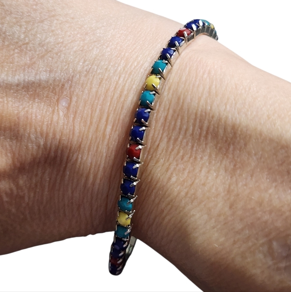 Multicolor Tennis Stretch Bracelet